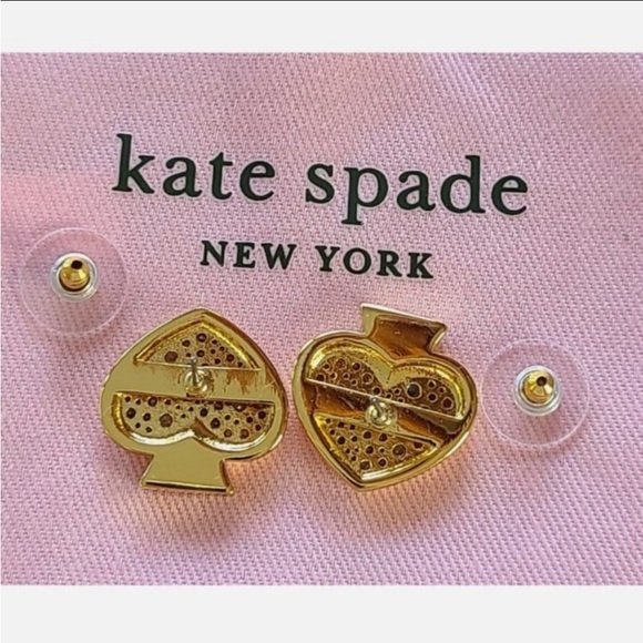 Kate Spade Earrings • Everyday Spade ♠️ • Chunk Paved Spade with Crystals - Picture 6 of 7